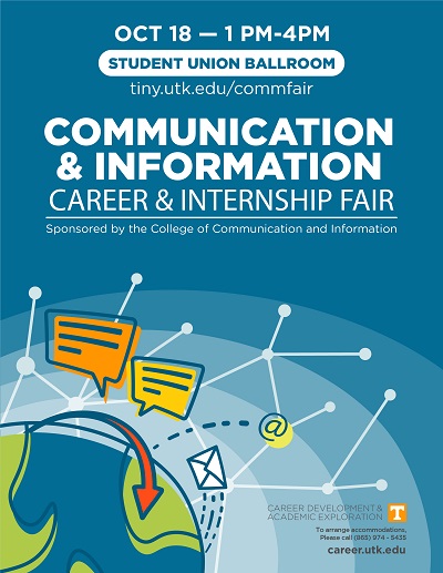 Communication and Information Career and Internship Fair, 1:00-4:00 pm, Student Union Ballroom